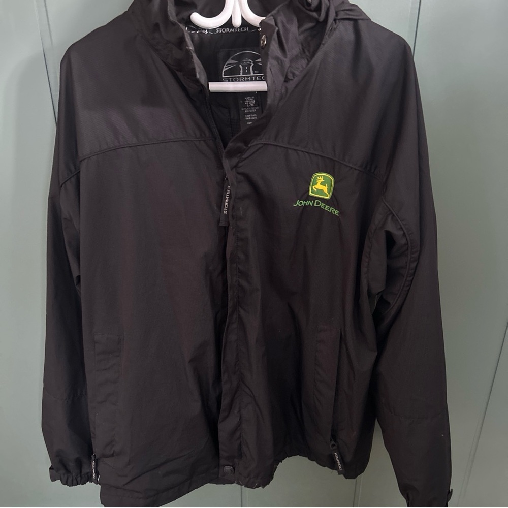 Stormtech Performance John Deere LG Black Windbreaker Zip Jacket for Men